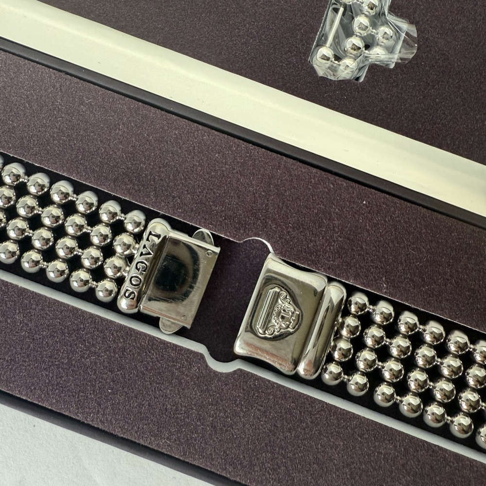 Stainless Steel Infinite Caviar Beaded Watch Bracelet - 38-45mm